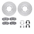 Dynamic Friction Co 7512-72026, Rotors-Drilled and Slotted-Silver w/ 5000 Advanced Brake Pads incl. Hardware, Zinc Coat 7512-72026